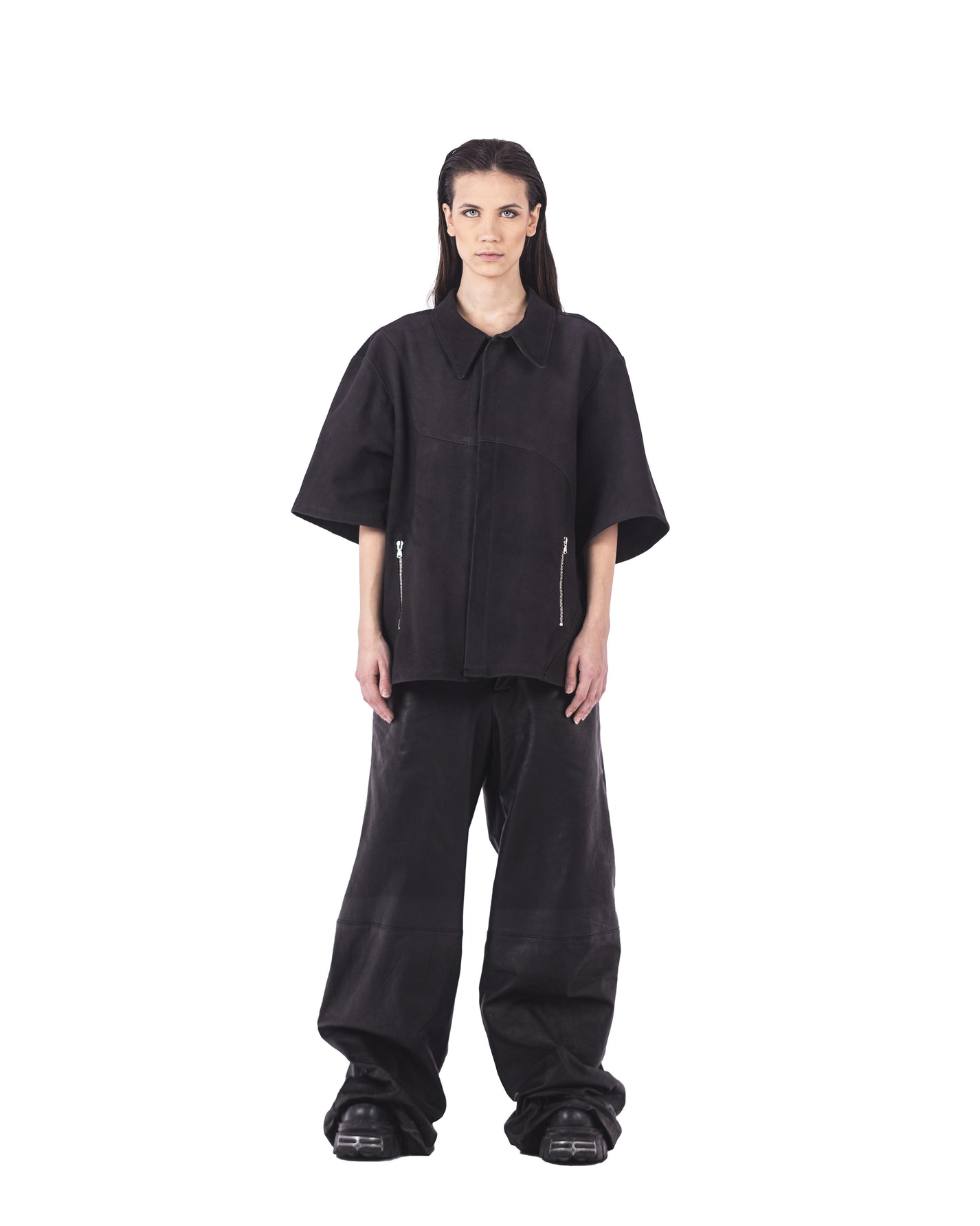 Oversize Woman Leather Shirt