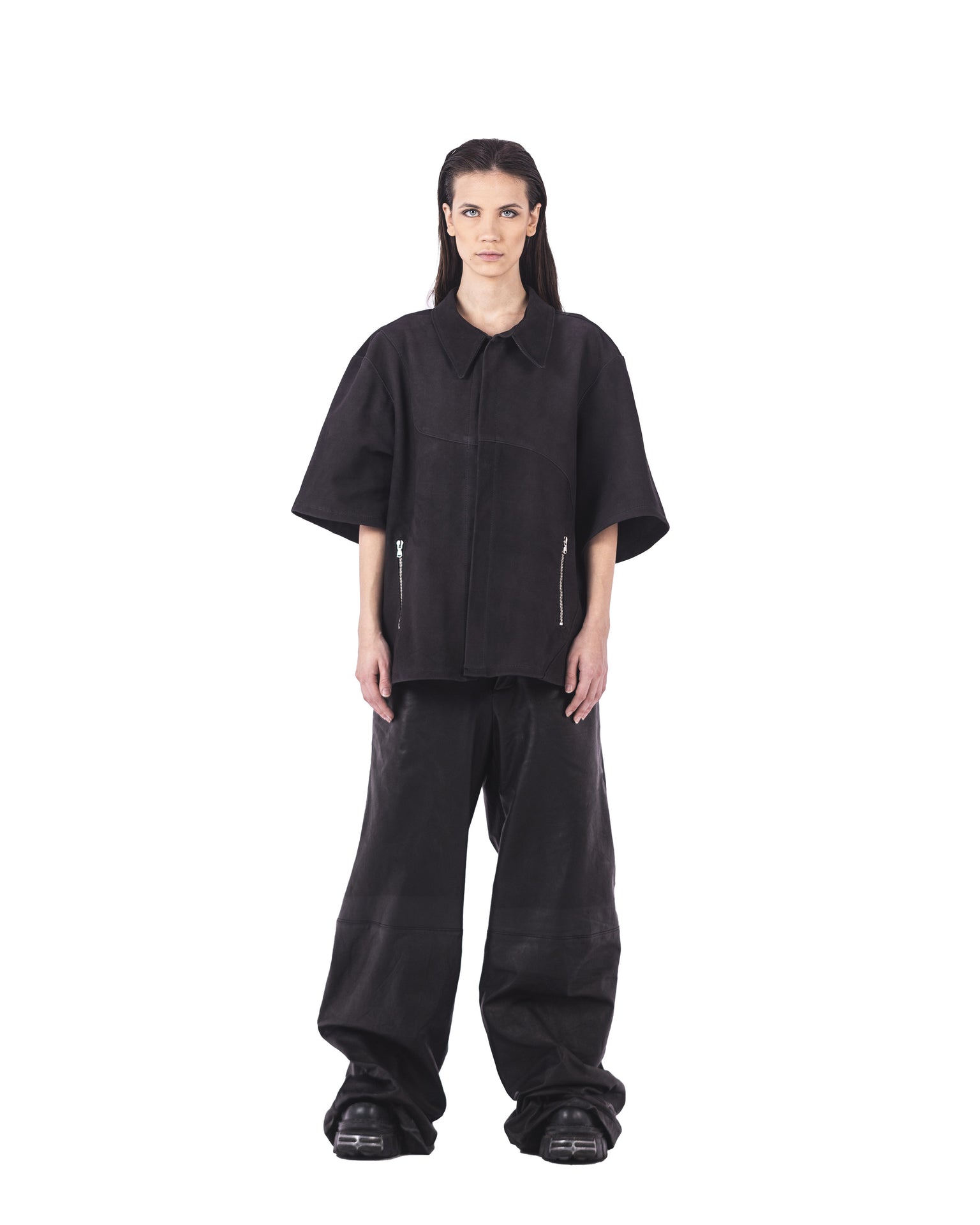 Oversize Woman Leather Shirt