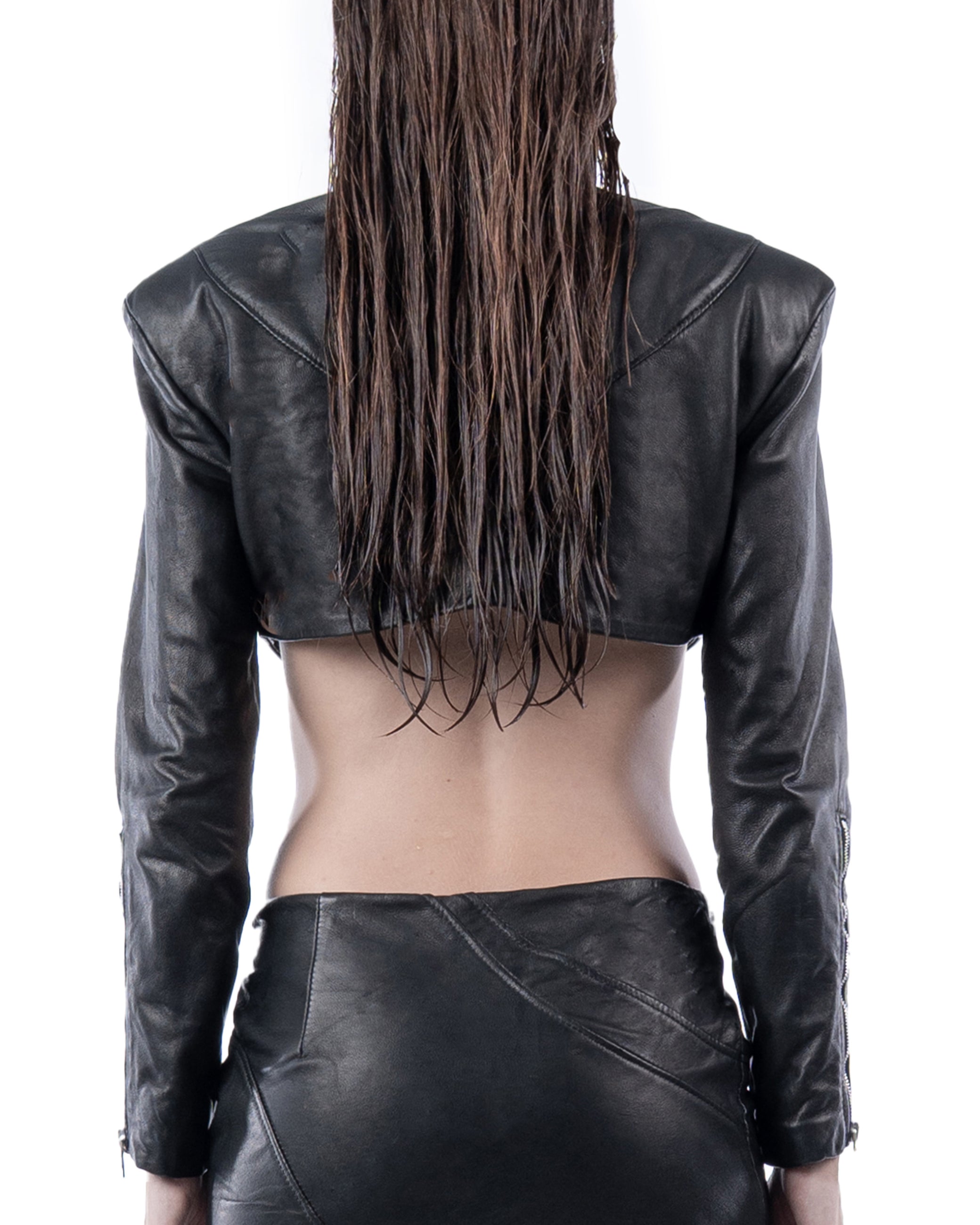 Cropped Leather Jacket