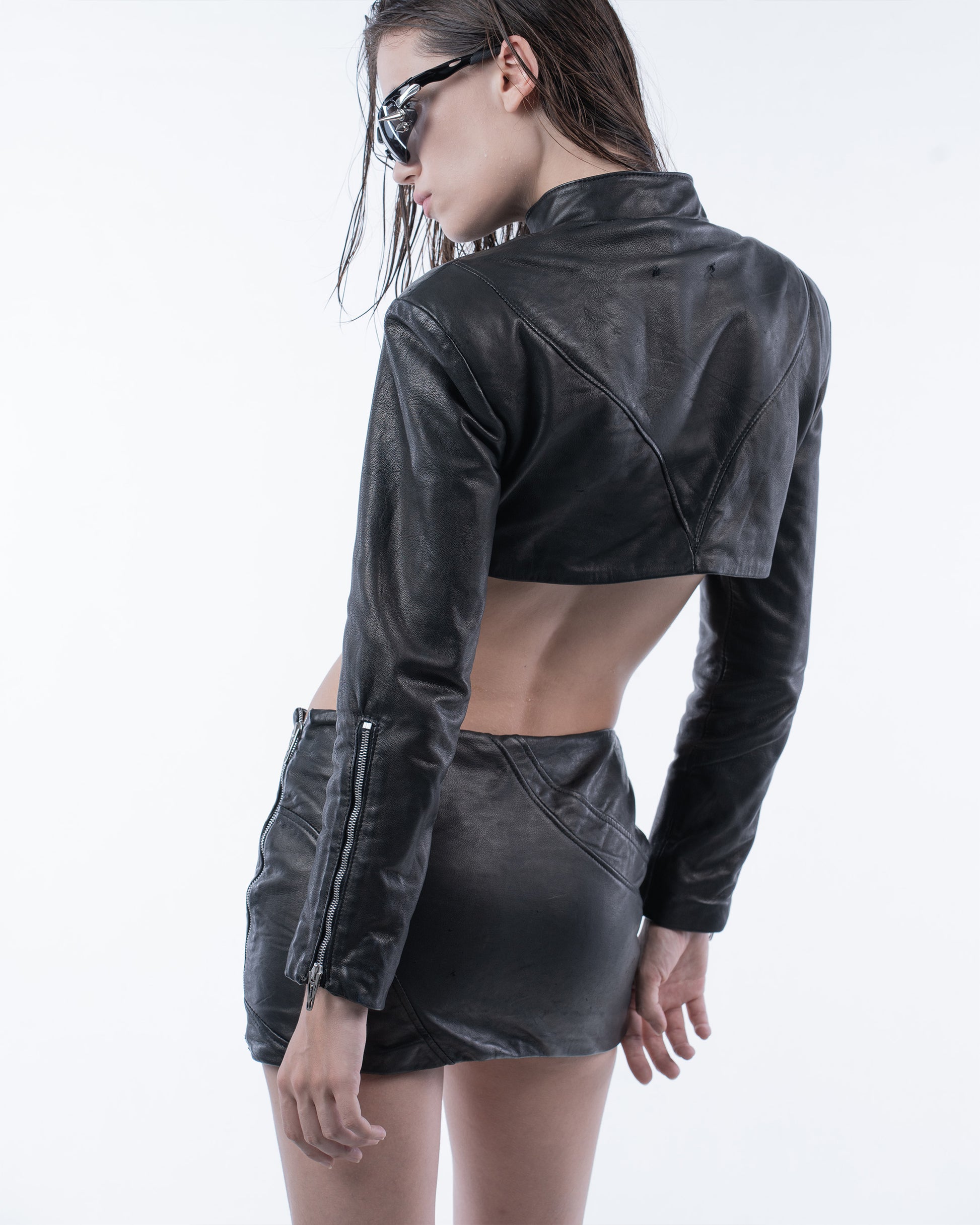 Cropped Leather Jacket