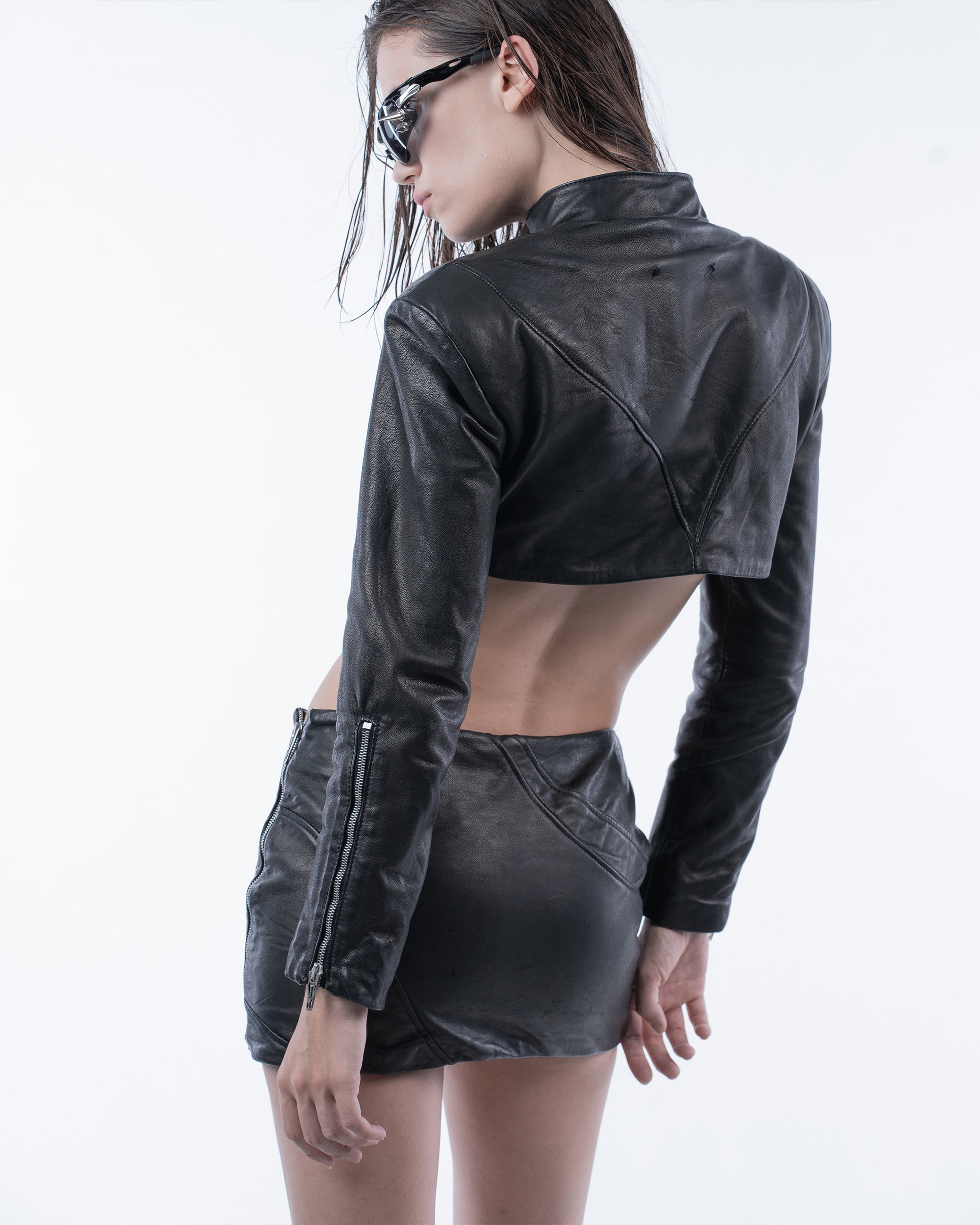 Cropped Leather Jacket