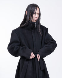 ZIPPED CASHMERE COAT