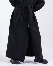 ZIPPED CASHMERE COAT