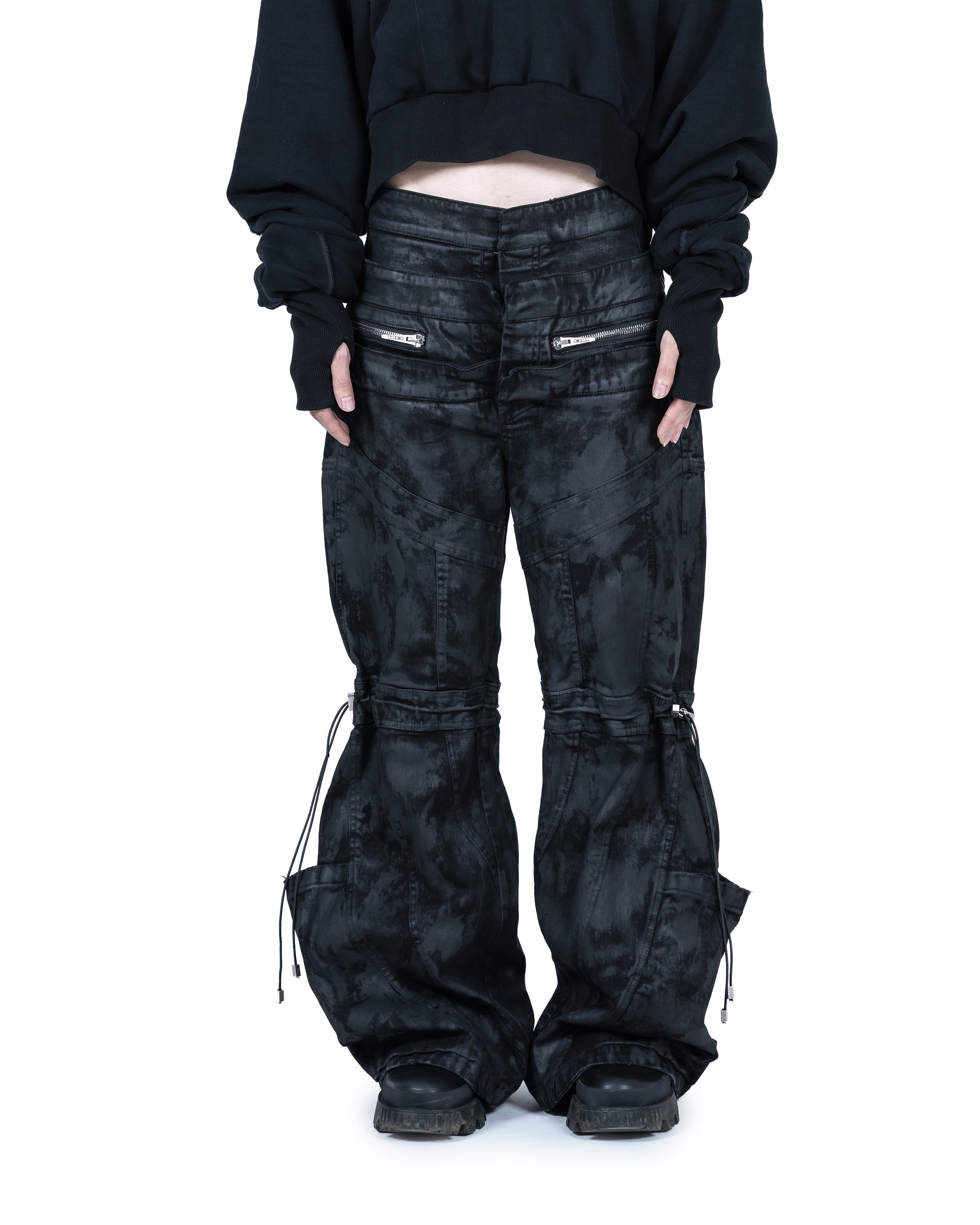 TRIPLE BELT WAXED PANT