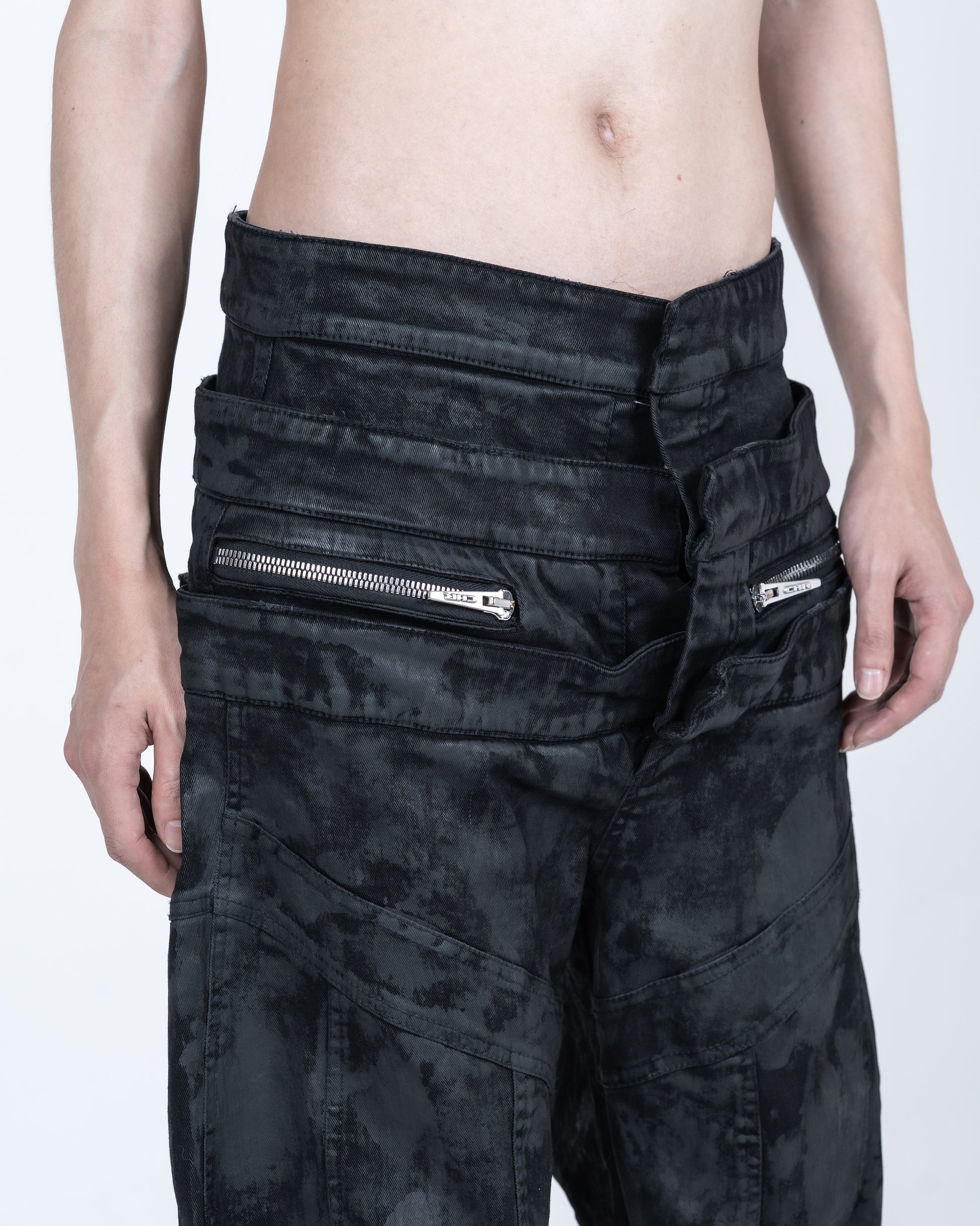 TRIPLE BELT WAXED PANT