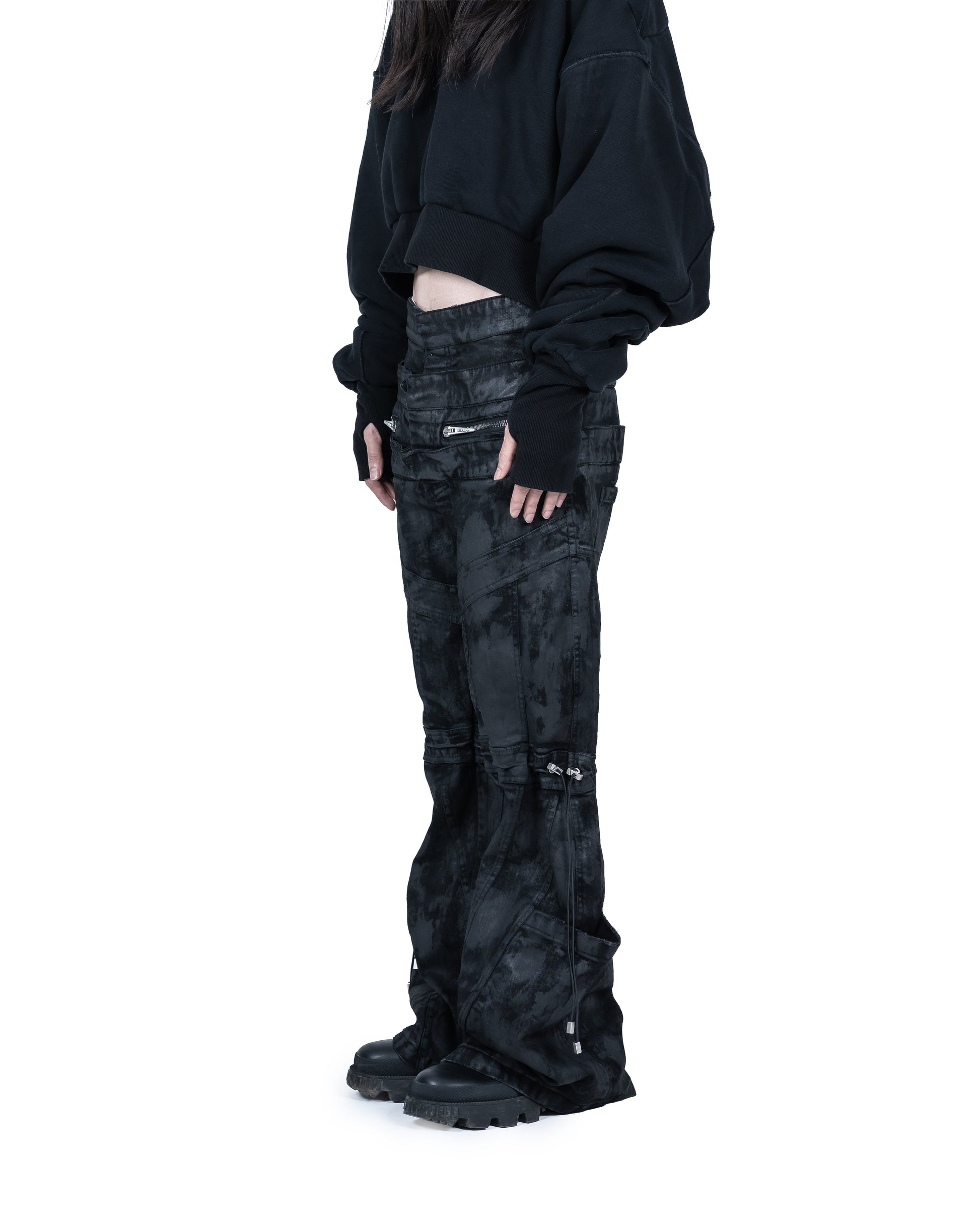 TRIPLE BELT WAXED PANT