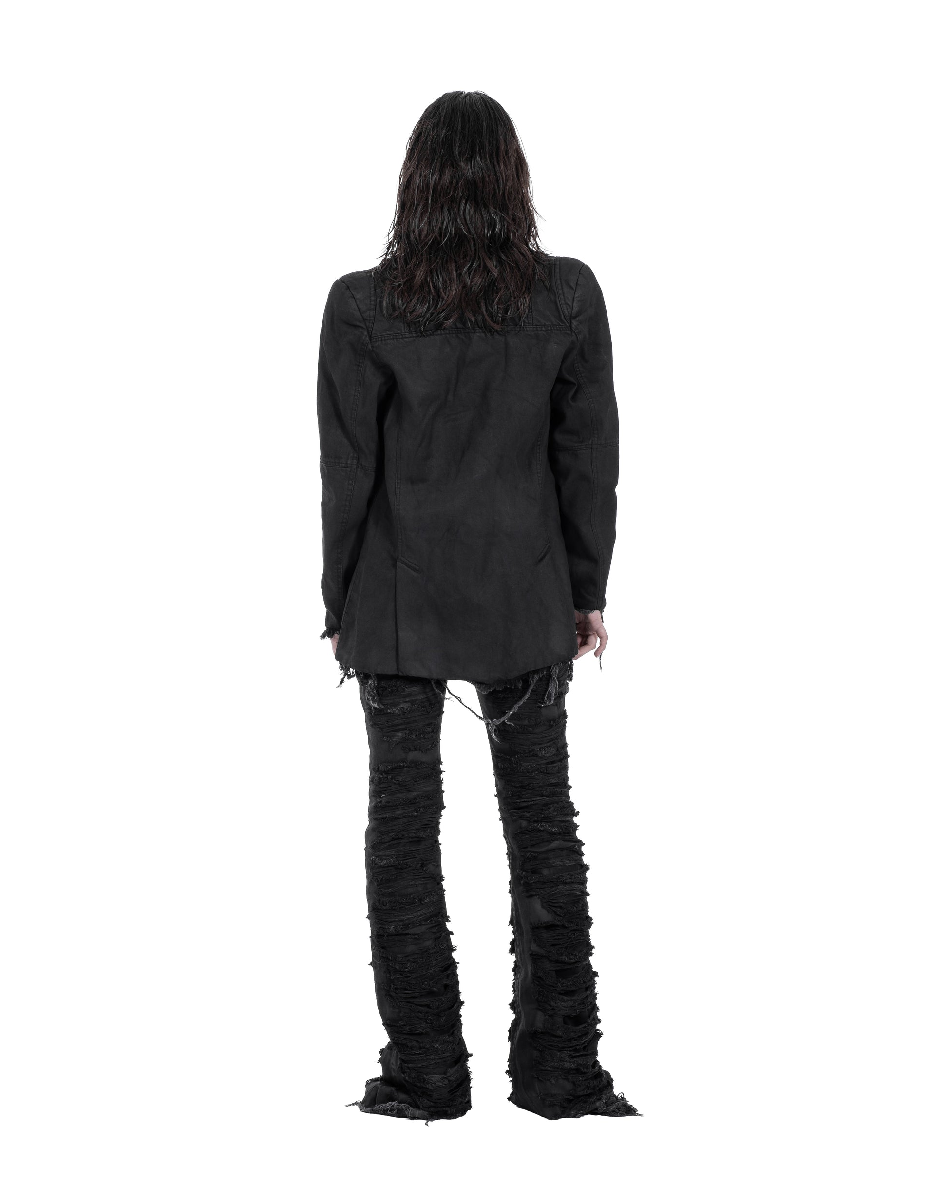 WAXED DESTROY DENIM BLAZER