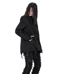 WAXED DESTROY DENIM BLAZER