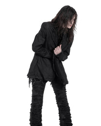 WAXED DESTROY DENIM BLAZER